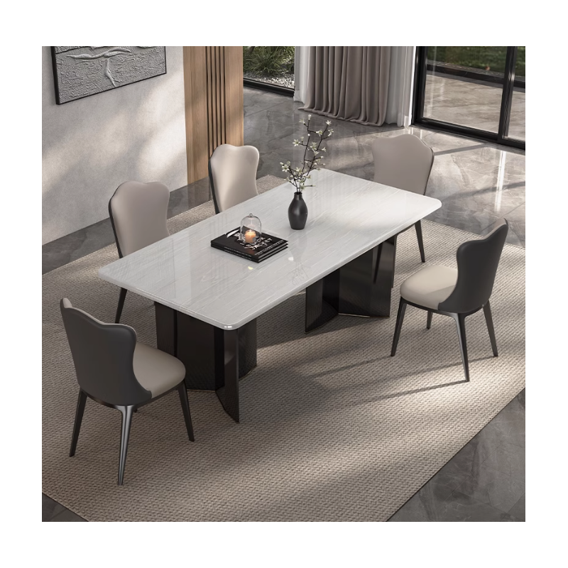 天然大理石 卡里冰玉 天然奢石餐桌 